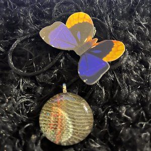 Rare Unique Vintage Marble Glass Boho One of a Kind Handmade Necklace